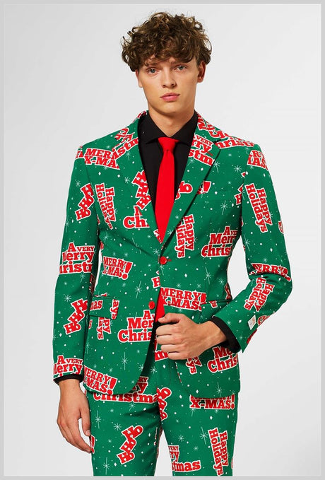 Funny OppoSuits Men's Happy Holidude for Christmas Parties Holiday Gatherings and Festive Celebrations