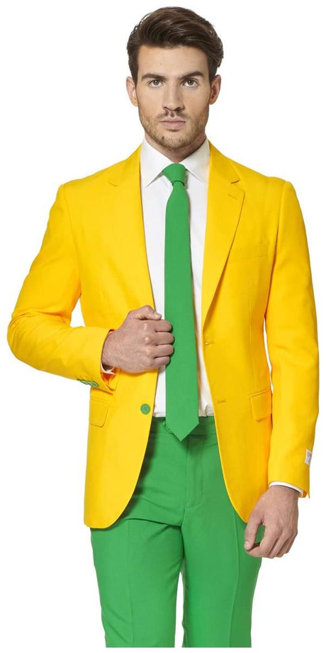 OppoSuits Men's Suits Green and Gold
