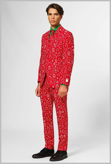 Stylish OppoSuits Men's Iconicool Suit for Christmas Parties and Holiday Celebrations