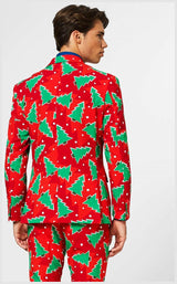 Festive OppoSuits Men's Suit Fine Pine for Holiday Celebrations Parties and Christmas Events