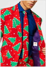 Festive OppoSuits Men's Suit Fine Pine for Holiday Celebrations Parties and Christmas Events