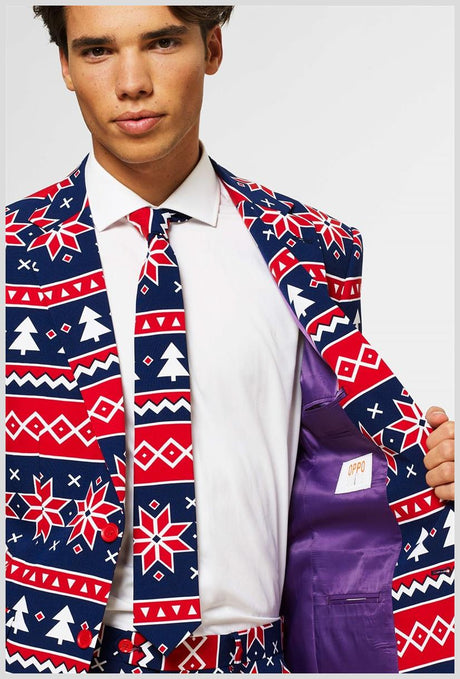 OppoSuits Nordic Noel Suit for Christmas Parties Holiday Events and Festive Celebrations