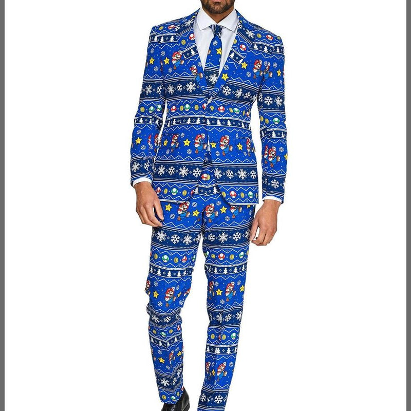 Officially Licensed OppoSuits Merry Mario Suit for Holiday Parties and Themed Events
