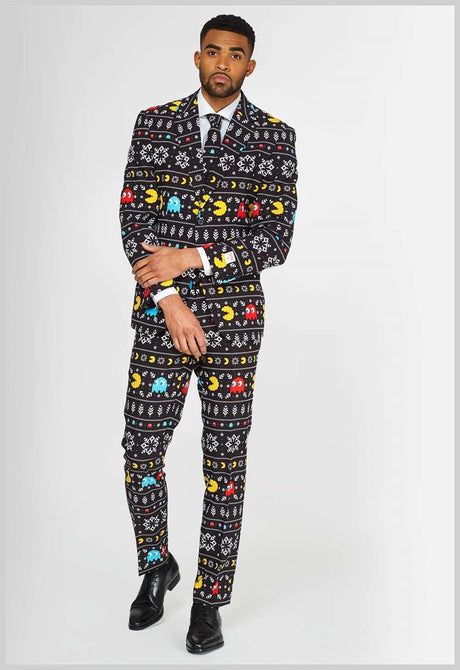 OppoSuits Winter PAC-MANT Suit for Holiday Parties Corporate Events Festive Celebrations