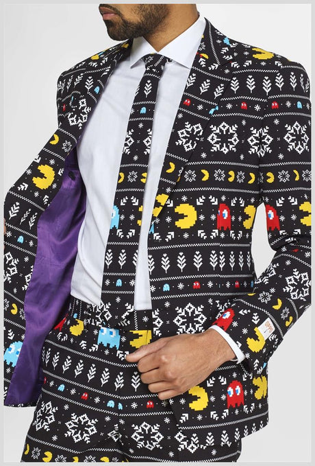 OppoSuits Winter PAC-MANT Suit for Holiday Parties Corporate Events Festive Celebrations
