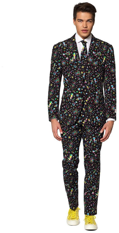Colorful polyester men's disco suit for parties