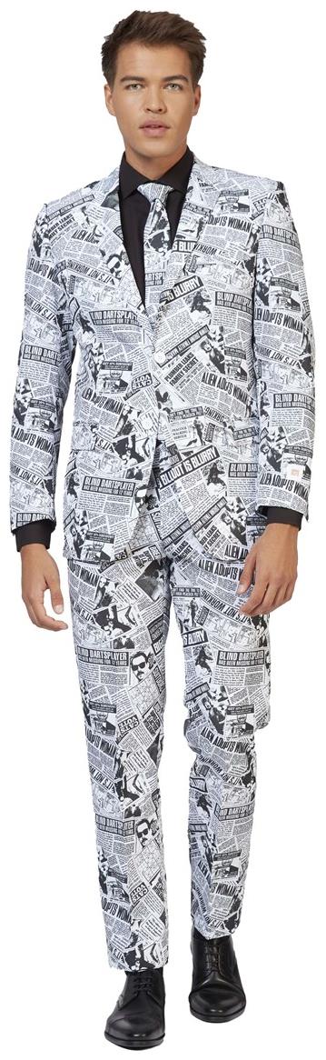 Stylish OppoSuits Men's Textile Telegraph Suit for Halloween Parties Events and Festive Celebrations