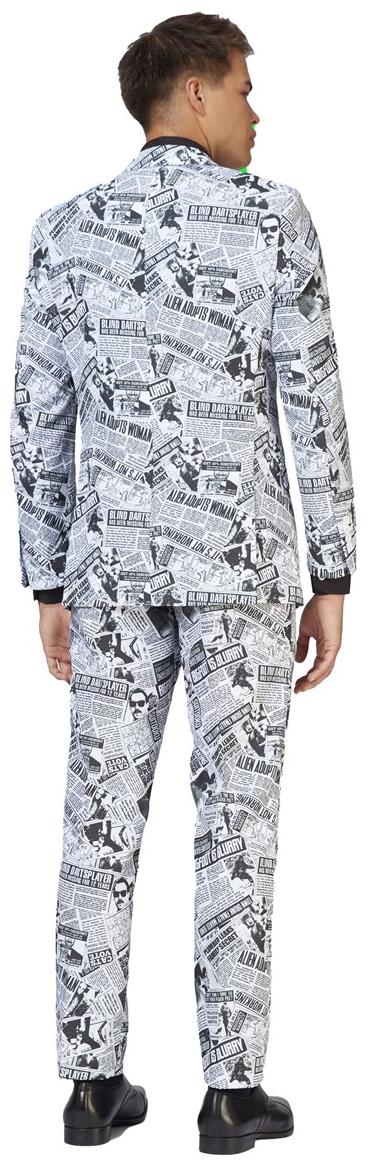 Stylish OppoSuits Men's Textile Telegraph Suit for Halloween Parties Events and Festive Celebrations