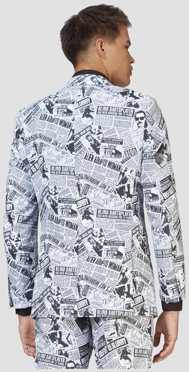 Stylish OppoSuits Men's Textile Telegraph Suit for Halloween Parties Events and Festive Celebrations