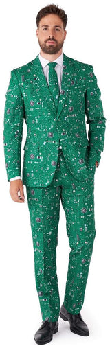 Stylish OppoSuits Men's Circuit Board Suit for Tech Lovers and Unique Holiday Events