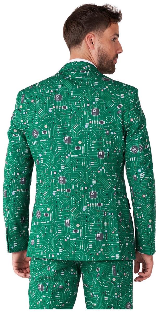 Stylish OppoSuits Men's Circuit Board Suit for Tech Lovers and Unique Holiday Events