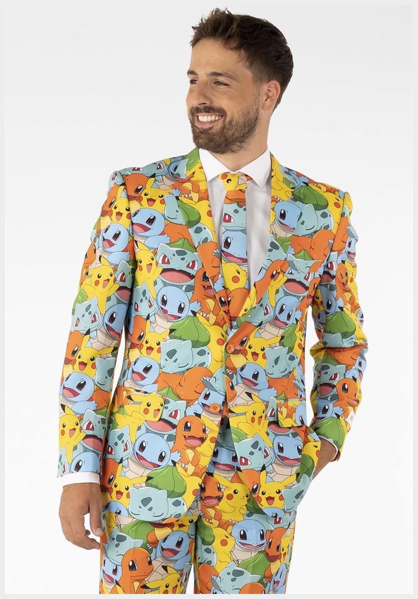 OppoSuits Men's Pokemon Themed Suit for Halloween Costumes Cosplay and Party Events