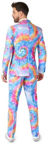 Stylish OppoSuits Men's Mr. Tie Dye Suit for Retro Theme Parties Halloween and Festivals