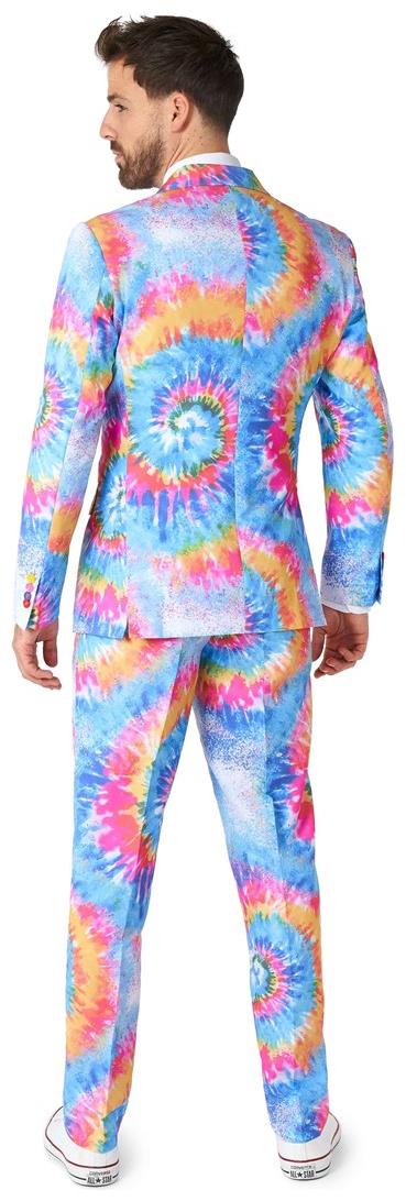 Stylish OppoSuits Men's Mr. Tie Dye Suit for Retro Theme Parties Halloween and Festivals