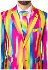 Vibrant OppoSuits Men's Rainbow Glaze Suit for Parties Weddings and Celebrations