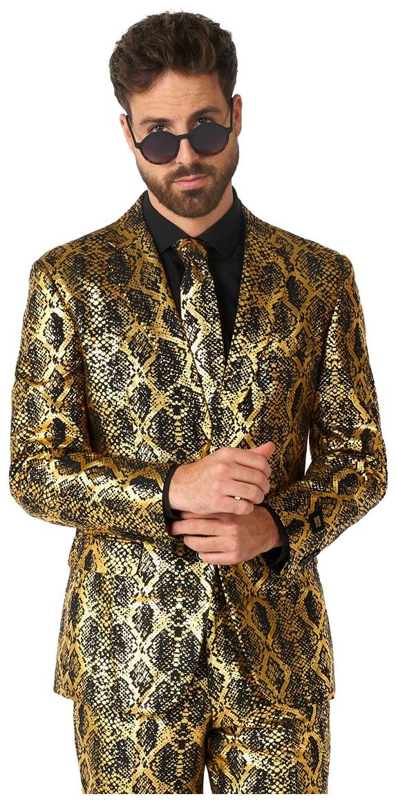 Stylish OppoSuits Shiny Snake Men's Suit for Halloween Parties and Festivals