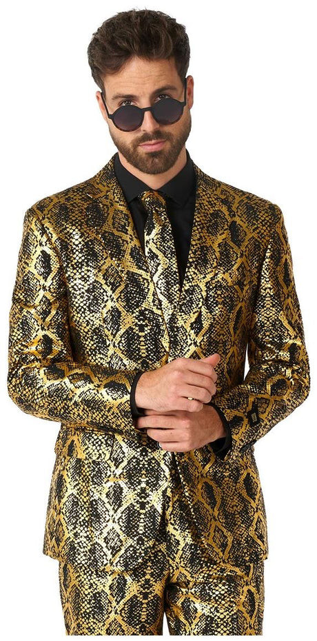Stylish OppoSuits Shiny Snake Men's Suit for Halloween Parties and Festivals