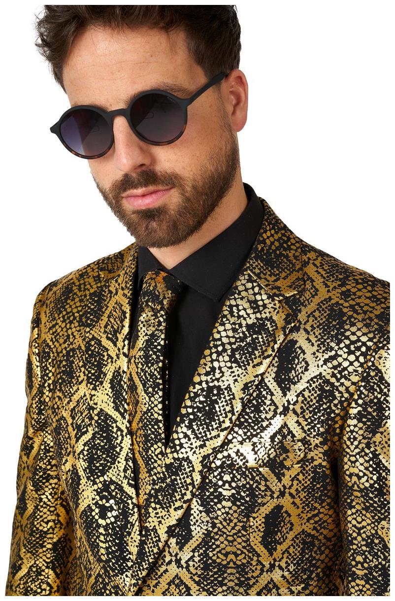 Stylish OppoSuits Shiny Snake Men's Suit for Halloween Parties and Festivals