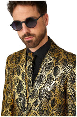 Stylish OppoSuits Shiny Snake Men's Suit for Halloween Parties and Festivals