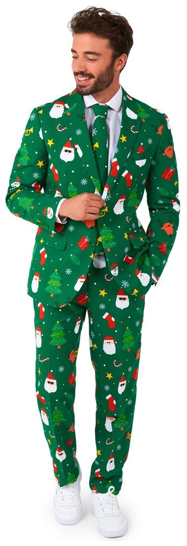 OppoSuits Festivity Green Suit for Holiday Parties Christmas Celebrations and Festive Occasions