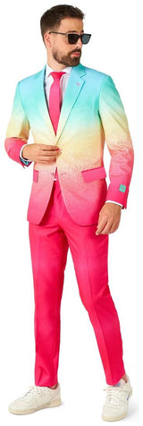 Colorful Opposuits Funky Fade Suit for Festivals Office Parties Pride Events and Fashion Statements