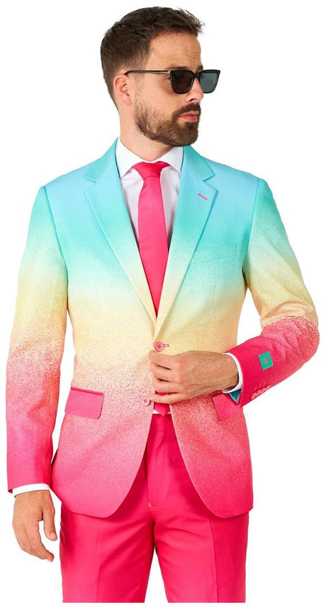 Colorful Opposuits Funky Fade Suit for Festivals Office Parties Pride Events and Fashion Statements