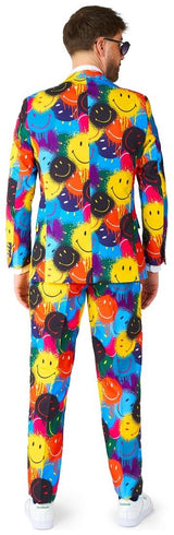 Stylish OppoSuits Smiley Drip Suit for High Fashion Events and Parties