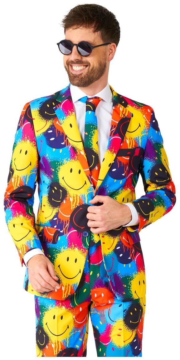 Stylish OppoSuits Smiley Drip Suit for High Fashion Events and Parties