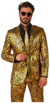 OppoSuits Men's Suits Golden Geo Star
