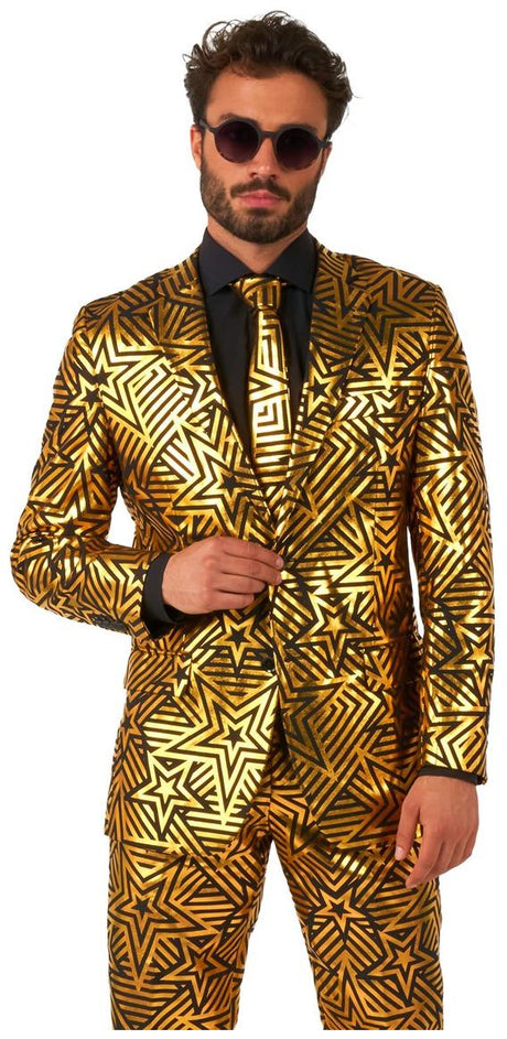OppoSuits Men's Suits Golden Geo Star