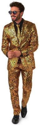 OppoSuits Men's Suits Golden Geo Star