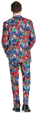 OppoSuits Men's DC Heroes Suit for Comic Con Halloween Parties and Superhero Dress-Ups