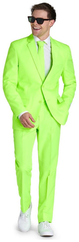 Vibrant OppoSuits Men's Neon Lucky Lime Suit for Holiday Parties and Festive Celebrations