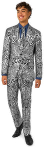 OppoSuits Men's Suits Silver Geo Star