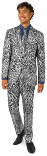 OppoSuits Men's Suits Silver Geo Star