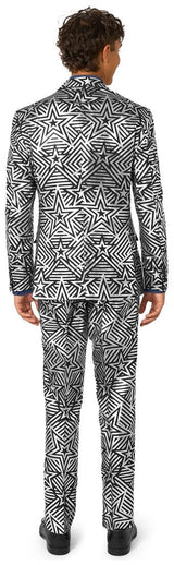 OppoSuits Men's Suits Silver Geo Star
