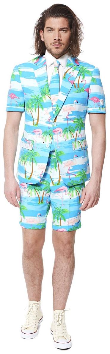 OppoSuits Men's Summer Flaminguy Tropical Suit for Summer Parties Events and Beach Holidays