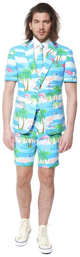 OppoSuits Men's Summer Flaminguy Tropical Suit for Summer Parties Events and Beach Holidays