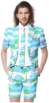 OppoSuits Men's Summer Flaminguy Tropical Suit for Summer Parties Events and Beach Holidays