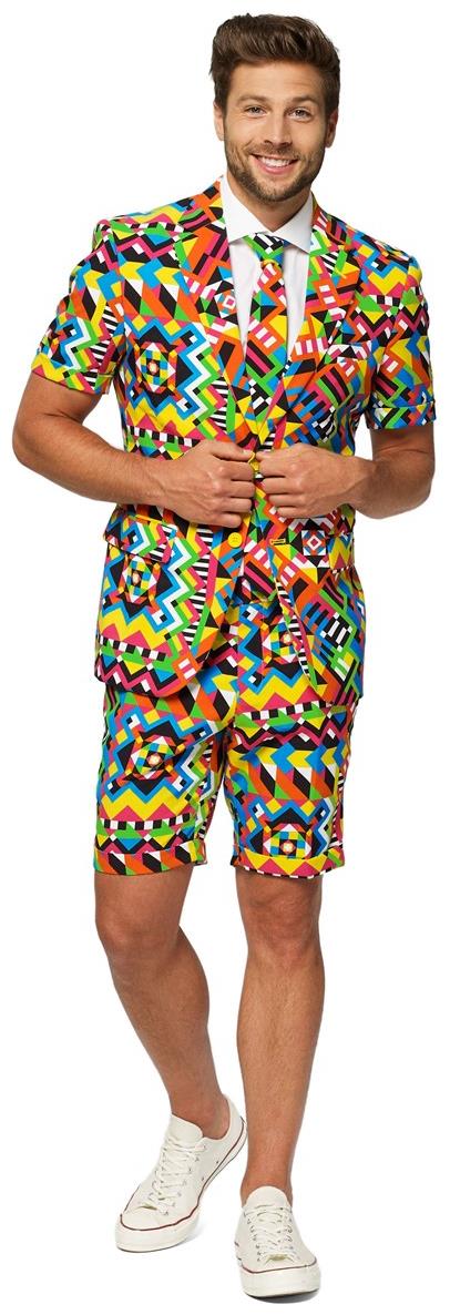 Vibrant OppoSuits Summer Abstractive Men's Suit for Parties and Celebrations