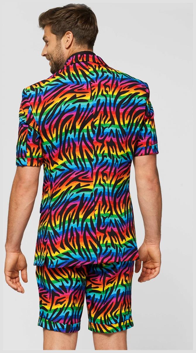 OppoSuits Men's Colorful Summer Suit for Festivals Pride Events and Poolside Parties