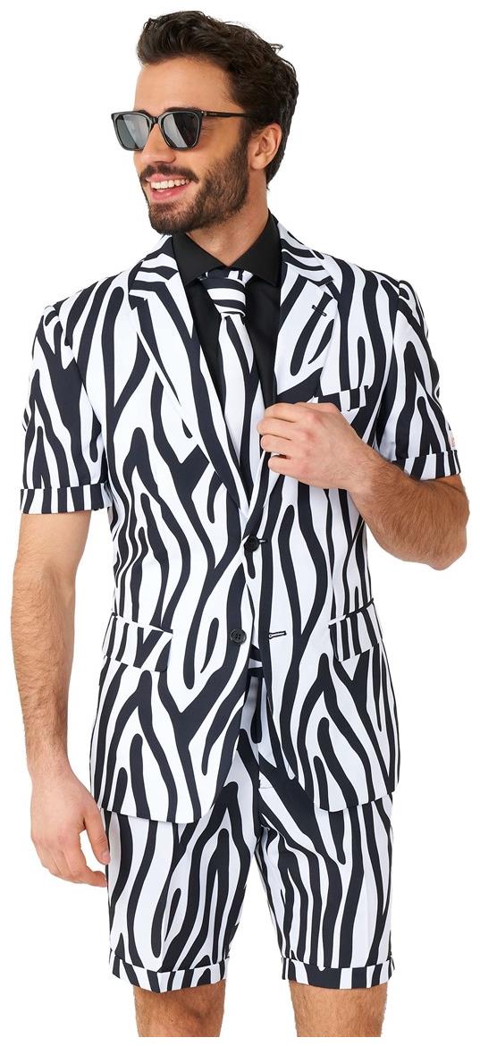 Stylish OppoSuits Men's Summer Suit Zazzy Zebra for Casual Summer Parties and Spring Events