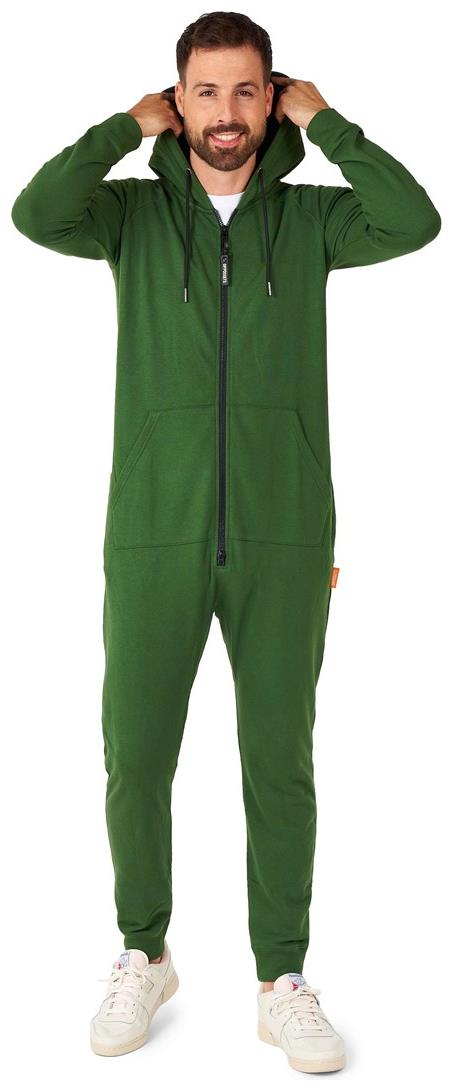 Cozy OppoSuits Men's Glorious Green Onesies for Relaxation Family Nights and Holiday Fun