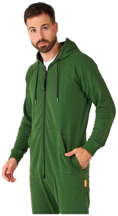 Cozy OppoSuits Men's Glorious Green Onesies for Relaxation Family Nights and Holiday Fun