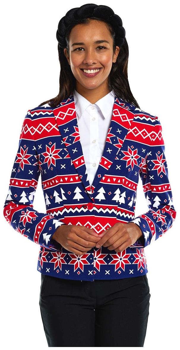 Stylish OppoSuits Women's Nordic Noelle Blazer for Holiday Parties and Festive Celebrations