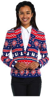 Stylish OppoSuits Women's Nordic Noelle Blazer for Holiday Parties and Festive Celebrations