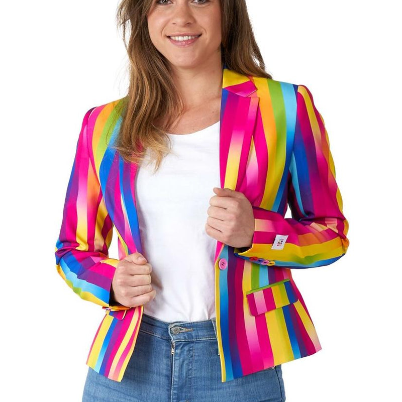 Colorful OppoSuits Women's Blazers Rainbow Glaze for Festive Parties Weddings and Fun Celebrations