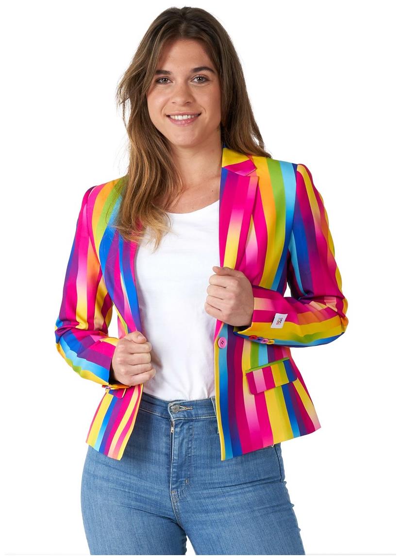 Colorful OppoSuits Women's Blazers Rainbow Glaze for Festive Parties Weddings and Fun Celebrations