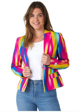 Colorful OppoSuits Women's Blazers Rainbow Glaze for Festive Parties Weddings and Fun Celebrations