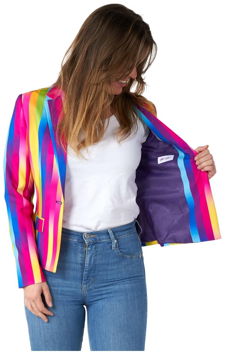 Colorful OppoSuits Women's Blazers Rainbow Glaze for Festive Parties Weddings and Fun Celebrations